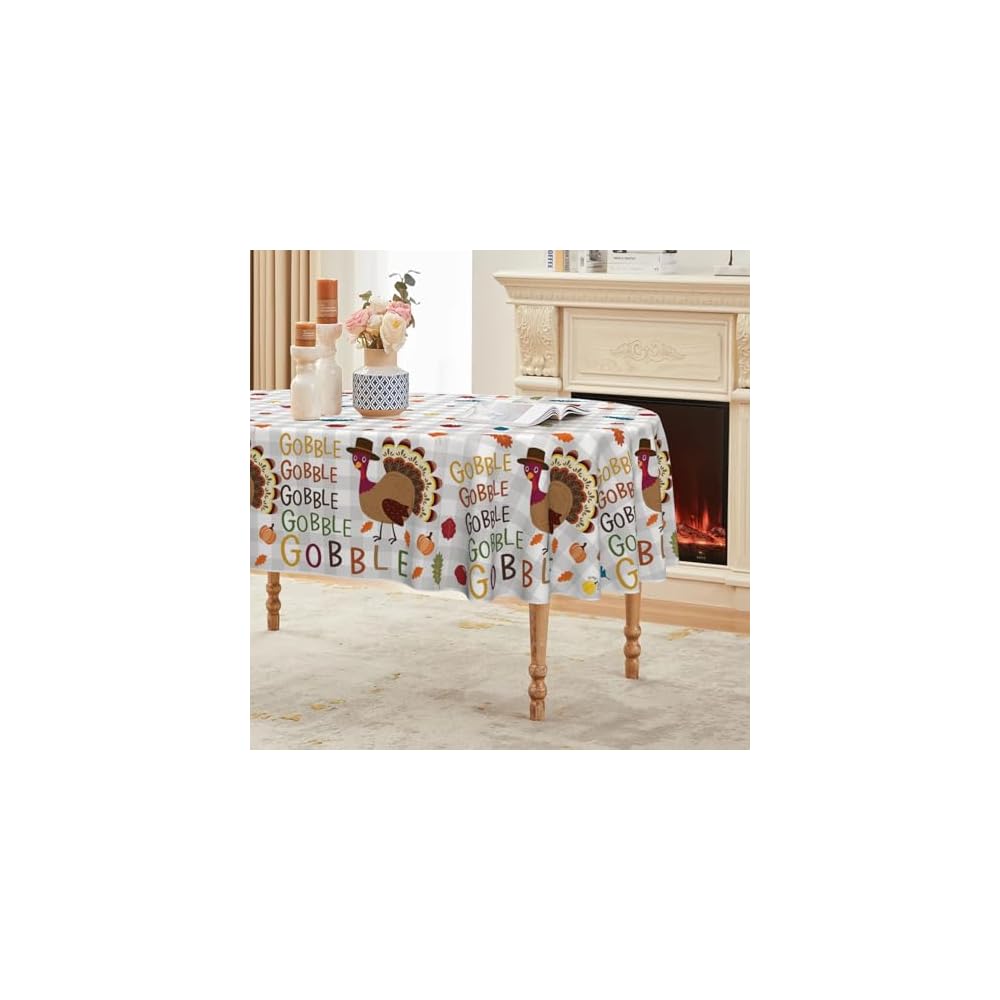 Thanksgiving Tablecloth 60×84 Inch Rectangular, Holiday Decor